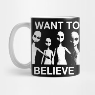 I Want To Believe... Classic Alien UFO X Tee Mug